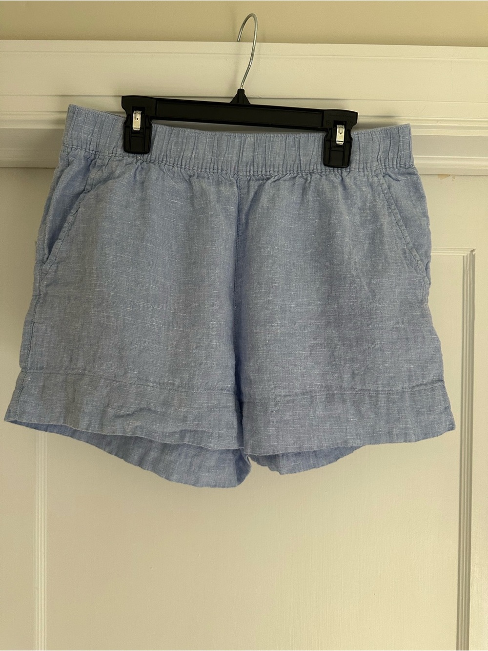 NWOT Light Blue Linen Women's Elastic-Waist Shorts